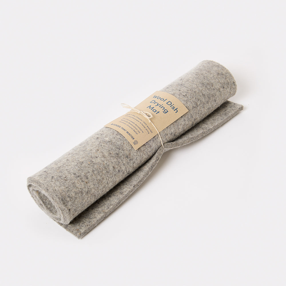 Wool Eco Dish Drying Mat | Natural Gray
