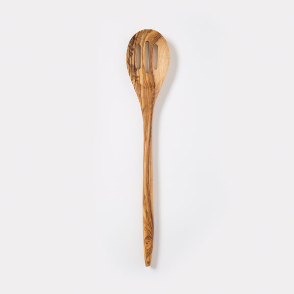 Olive Wood Slotted Serving Spoon